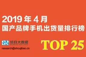 2019年4月國產(chǎn)品牌出貨量排行榜