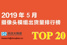 2019年5月攝像頭模組出貨量排行榜