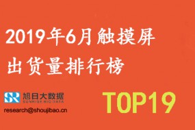 2019年6月觸摸屏出貨量排行榜